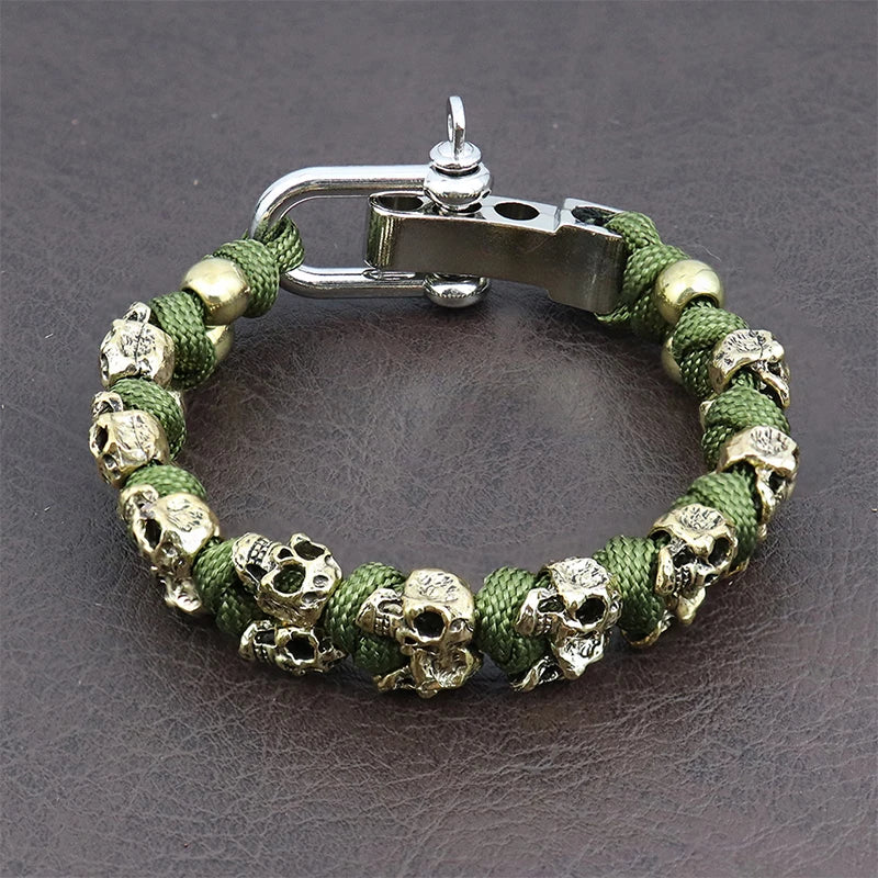 Men's Vintage Skull Woven Bracelet
