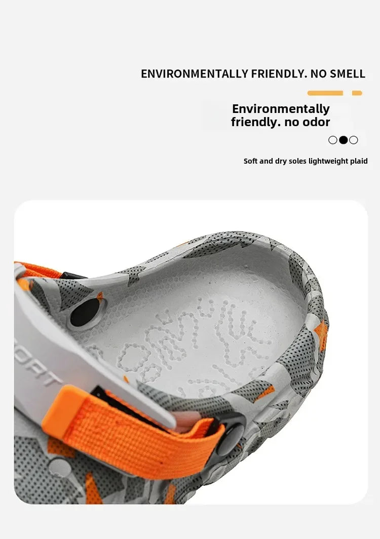 New Men's Clogs Slippers Sandal Men Garden Shoes Flat Camouflage Sandals Male Sneakers Outdoor Flip Flops Home Clogs