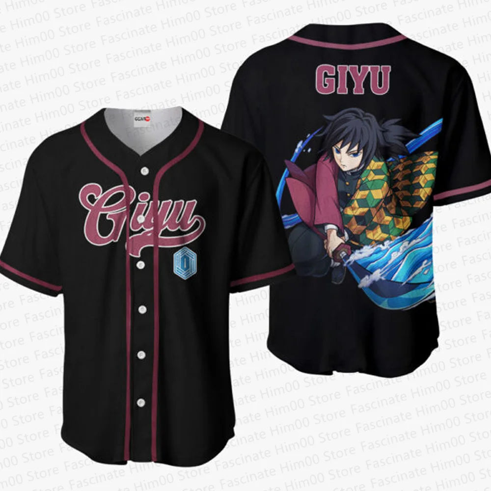 Demon Slayer Japanese anime baseball uniform Tshirt