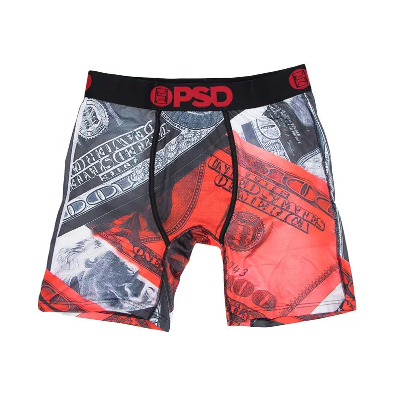1Pcs Sexy Men Underwear Boxers Men's Panties Lingerie Breathable Printed Male Underpants Plus Size Man Boxer Briefs Mens Trunks