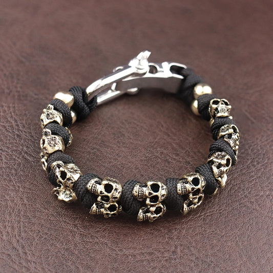 Men's Vintage Skull Woven Bracelet