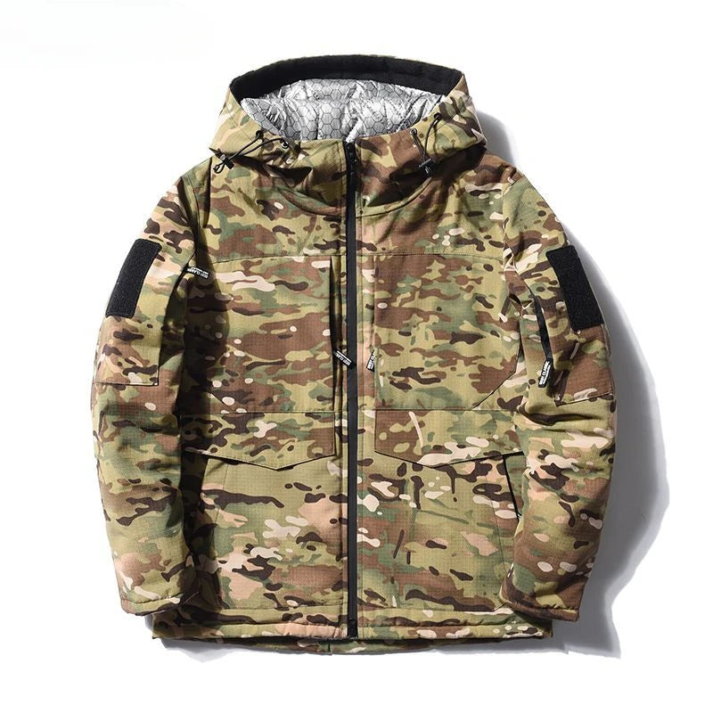 Winter Camouflage Cotton Jacket Men Thick Heat Reflection Coat Labor Protection Work Clothe Windproof Waterproof Cotton Clothing