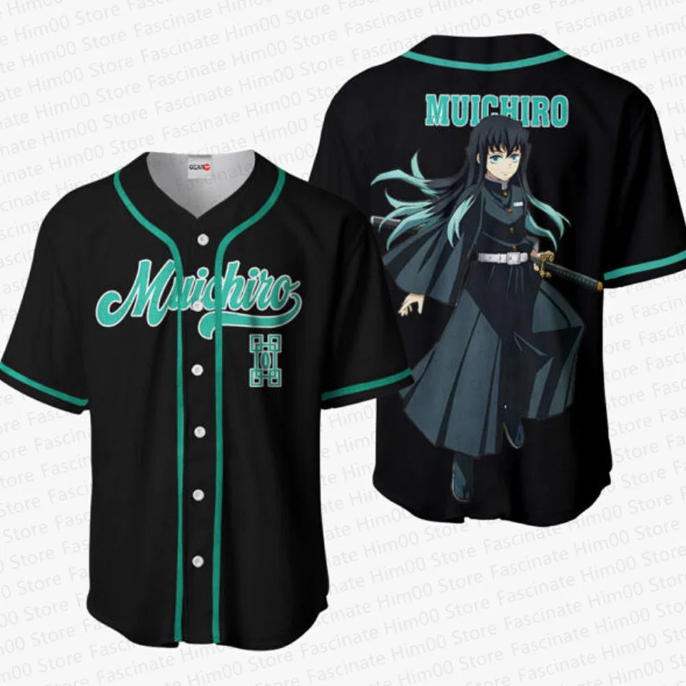 Demon Slayer Japanese anime baseball uniform Tshirt