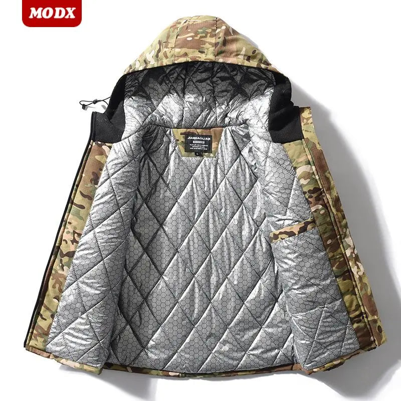 Winter Camouflage Cotton Jacket Men Thick Heat Reflection Coat Labor Protection Work Clothe Windproof Waterproof Cotton Clothing