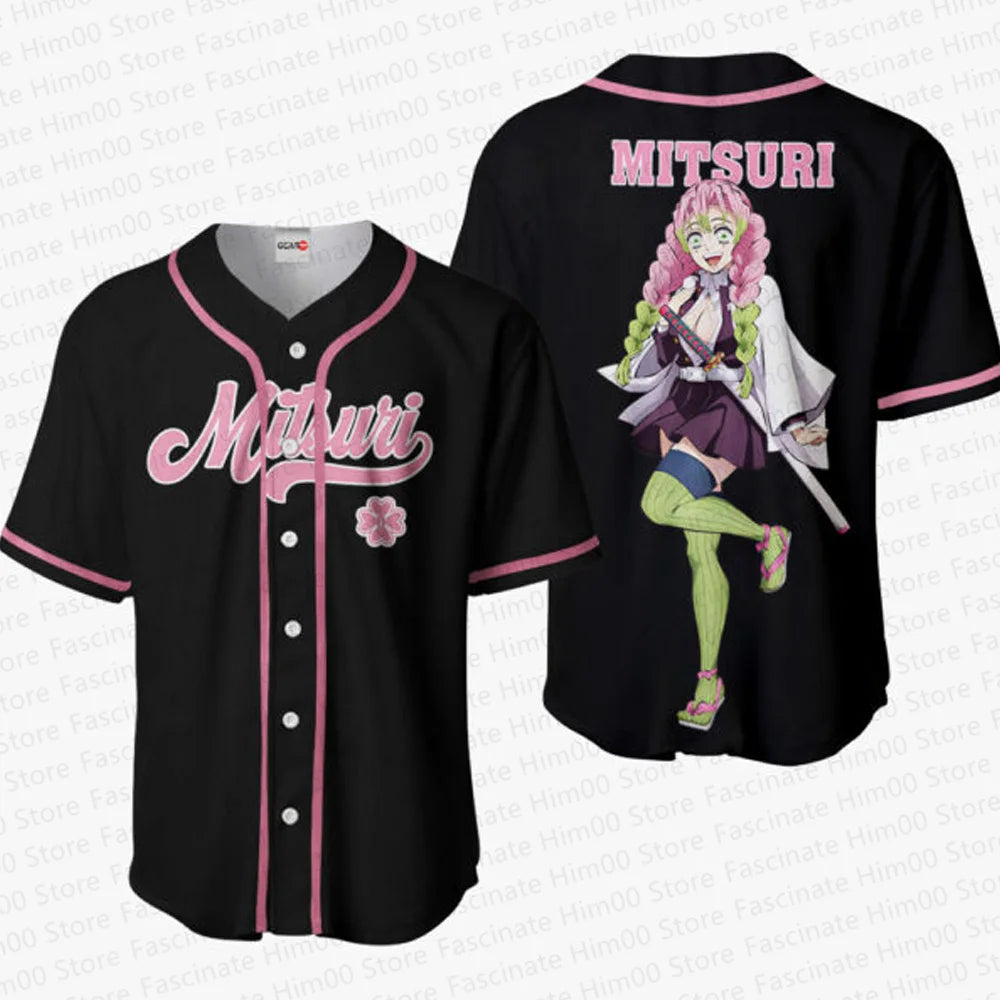 Demon Slayer Japanese anime baseball uniform Tshirt