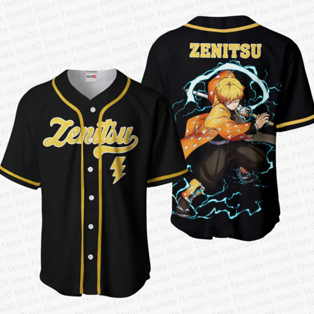 Demon Slayer Japanese anime baseball uniform Tshirt