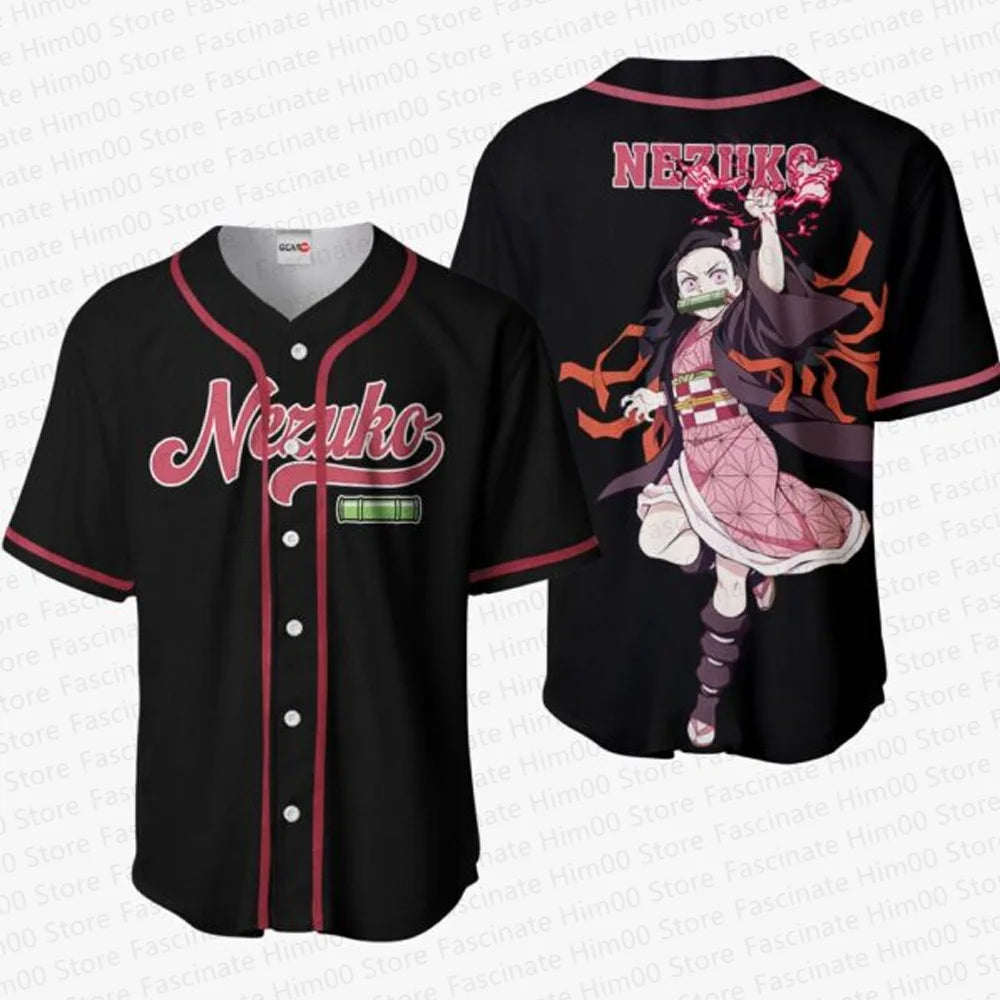 Demon Slayer Japanese anime baseball uniform Tshirt