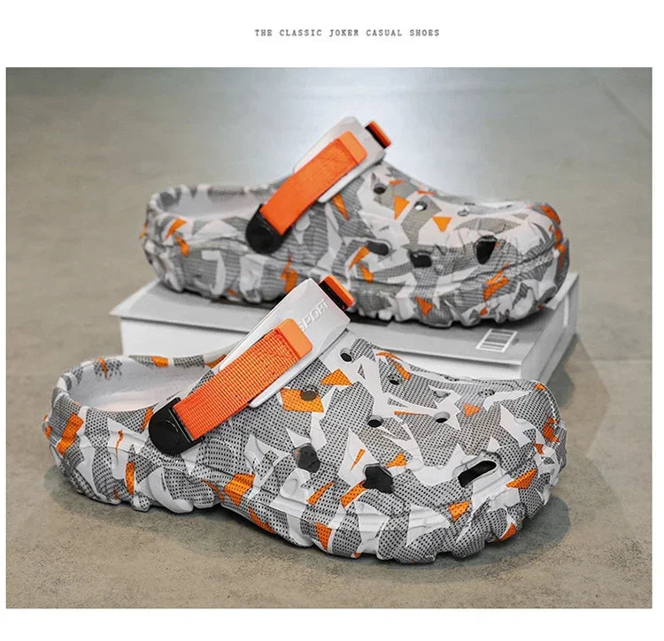 New Men's Clogs Slippers Sandal Men Garden Shoes Flat Camouflage Sandals Male Sneakers Outdoor Flip Flops Home Clogs
