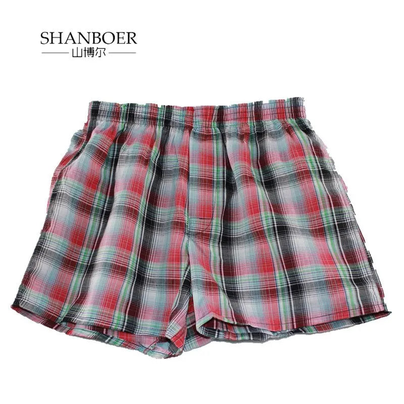 Shanboer 4PCS/lot Mens Underwear Boxers Loose Shorts Men'S Panties Cotton male Large classic Plaid Arrow Pants Plus Size 4XL