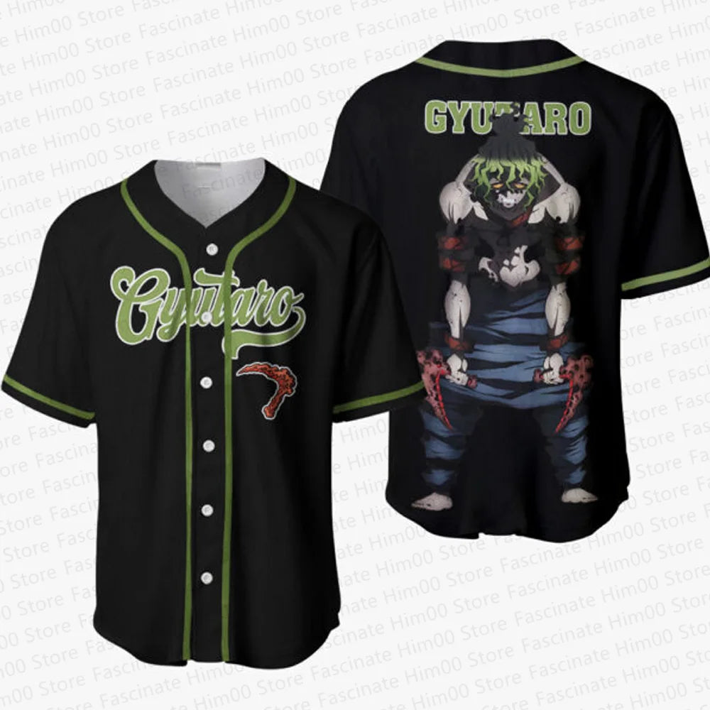 Demon Slayer Japanese anime baseball uniform Tshirt