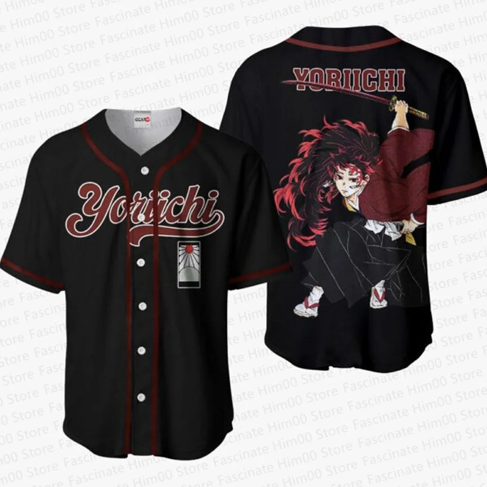 Demon Slayer Japanese anime baseball uniform Tshirt