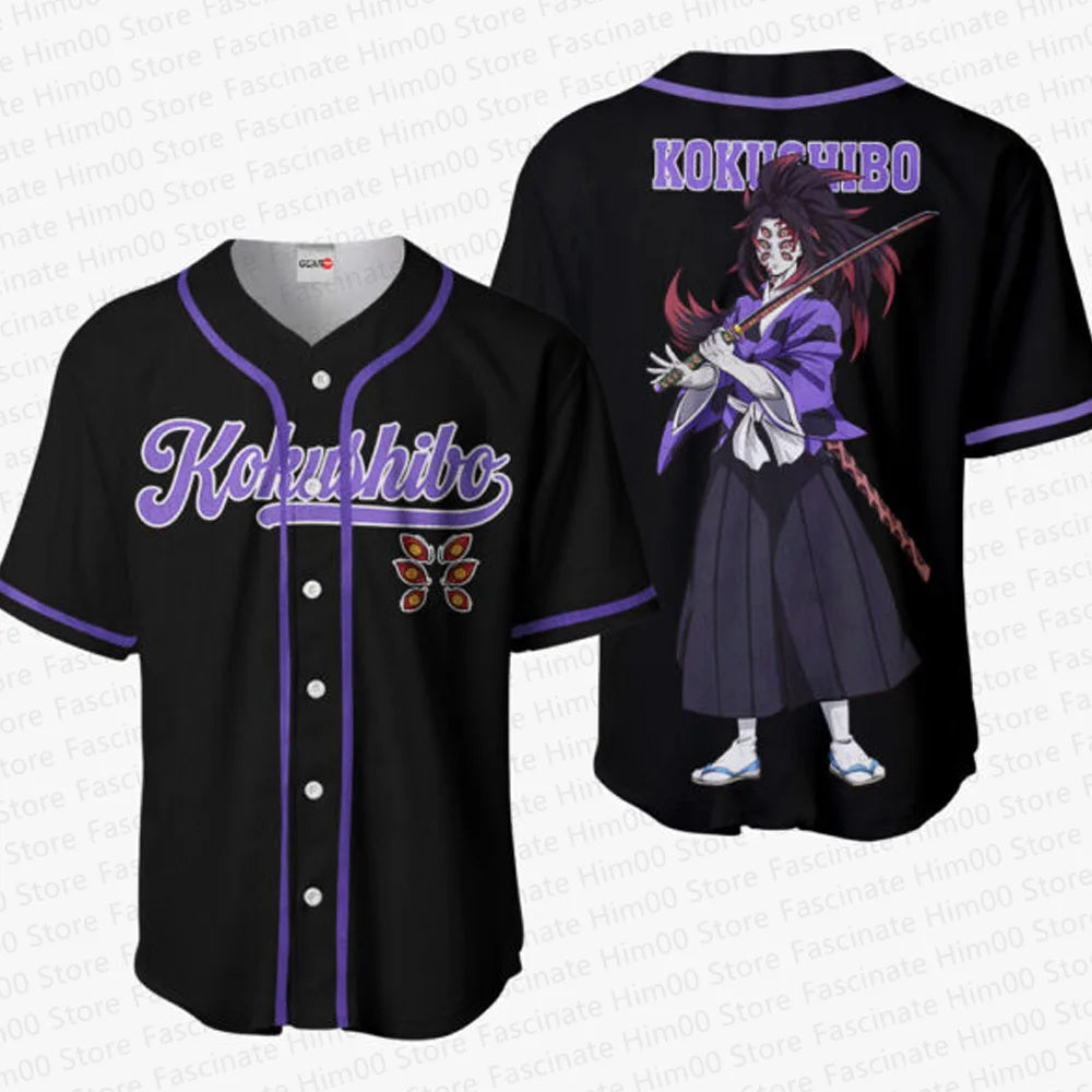 Demon Slayer Japanese anime baseball uniform Tshirt