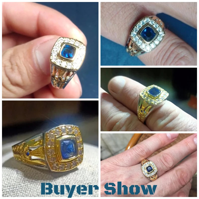 CAOSHI Luxury Classic Style Square Shape Rings for Men Gorgeous Eternity Jewelry Wedding Anniversary Gift for Couples Wholesale