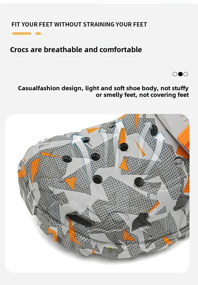 New Men's Clogs Slippers Sandal Men Garden Shoes Flat Camouflage Sandals Male Sneakers Outdoor Flip Flops Home Clogs