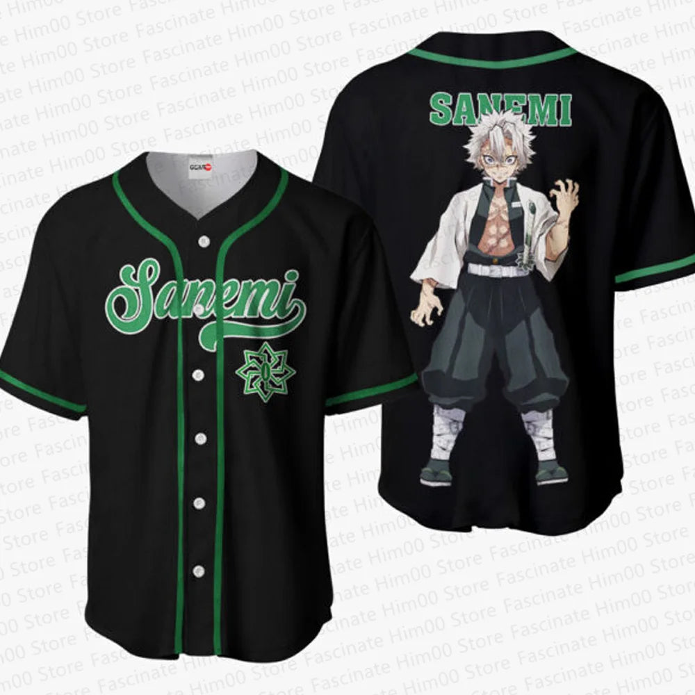 Demon Slayer Japanese anime baseball uniform Tshirt