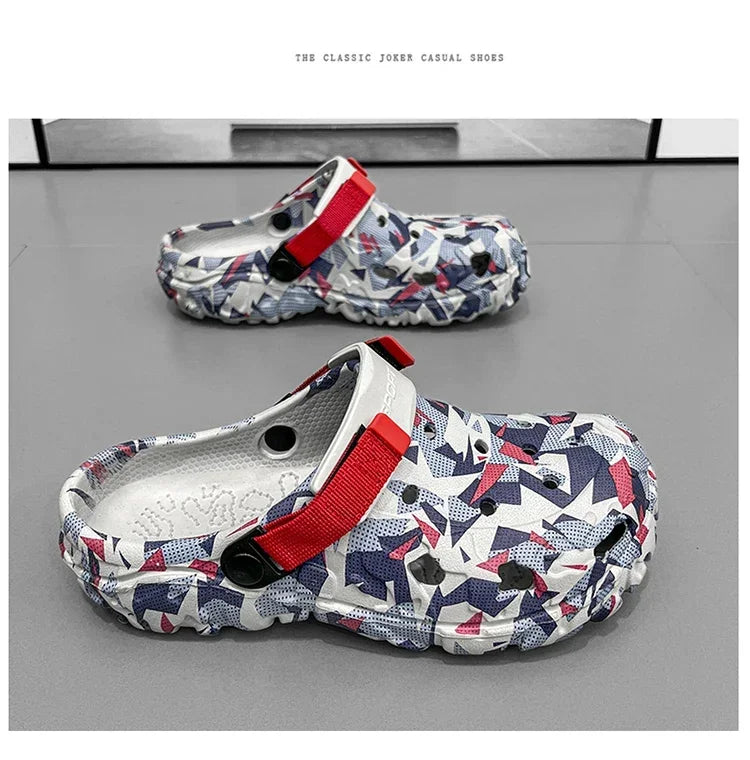 New Men's Clogs Slippers Sandal Men Garden Shoes Flat Camouflage Sandals Male Sneakers Outdoor Flip Flops Home Clogs