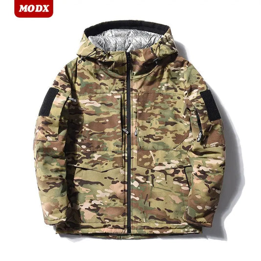 Winter Camouflage Cotton Jacket Men Thick Heat Reflection Coat Labor Protection Work Clothe Windproof Waterproof Cotton Clothing